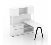 NEW Eno L-Shape Desk with Hutch