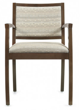 Wood Guest Chair with Upholstered Back(Beach-4077)