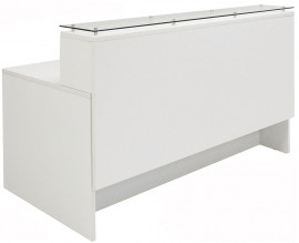 Reception Desk with the Glass-White Reception Desk with the Glass-White