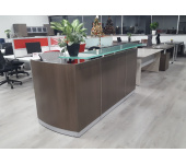 GLass Reception Desk (AKRS)(Capuccino)
