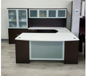 Executive Desk With Front Glass Panel
