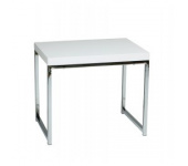 Wall Street End Table with Chrome-White